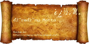Örmény Metta névjegykártya
